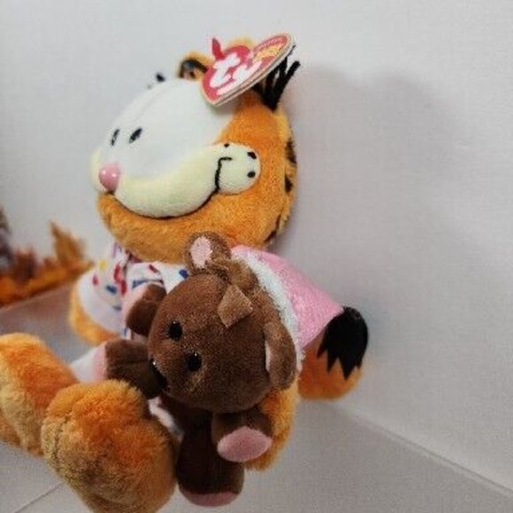 Vintage 10" TY Beanie Baby GOODNIGHT GARFIELD with Pooky Plush Tag Valentine - Picture 9 of 15